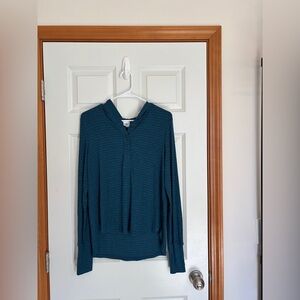 CAbi striped hooded hi-lo top